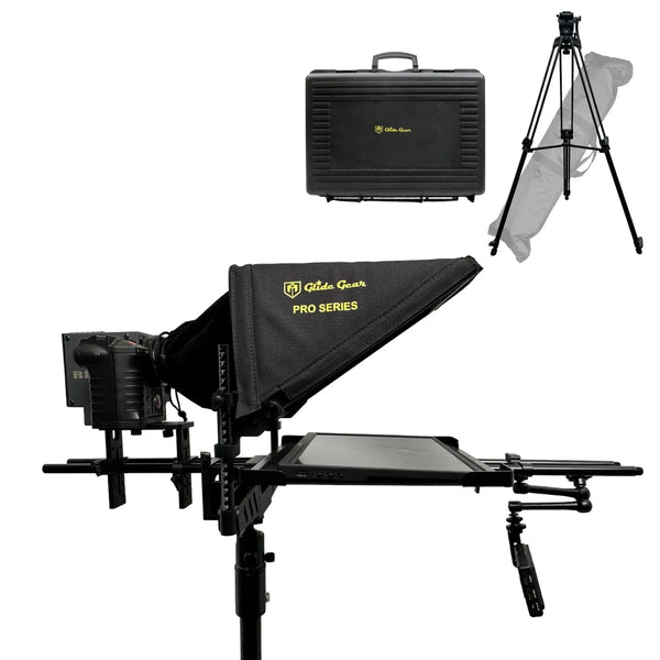 Glide Gear TMP 1000 Professional 17" Tablet Teleprompter Combo Kit with GG 665 Fluid Head Heavy-Duty Tripod Glide Gear