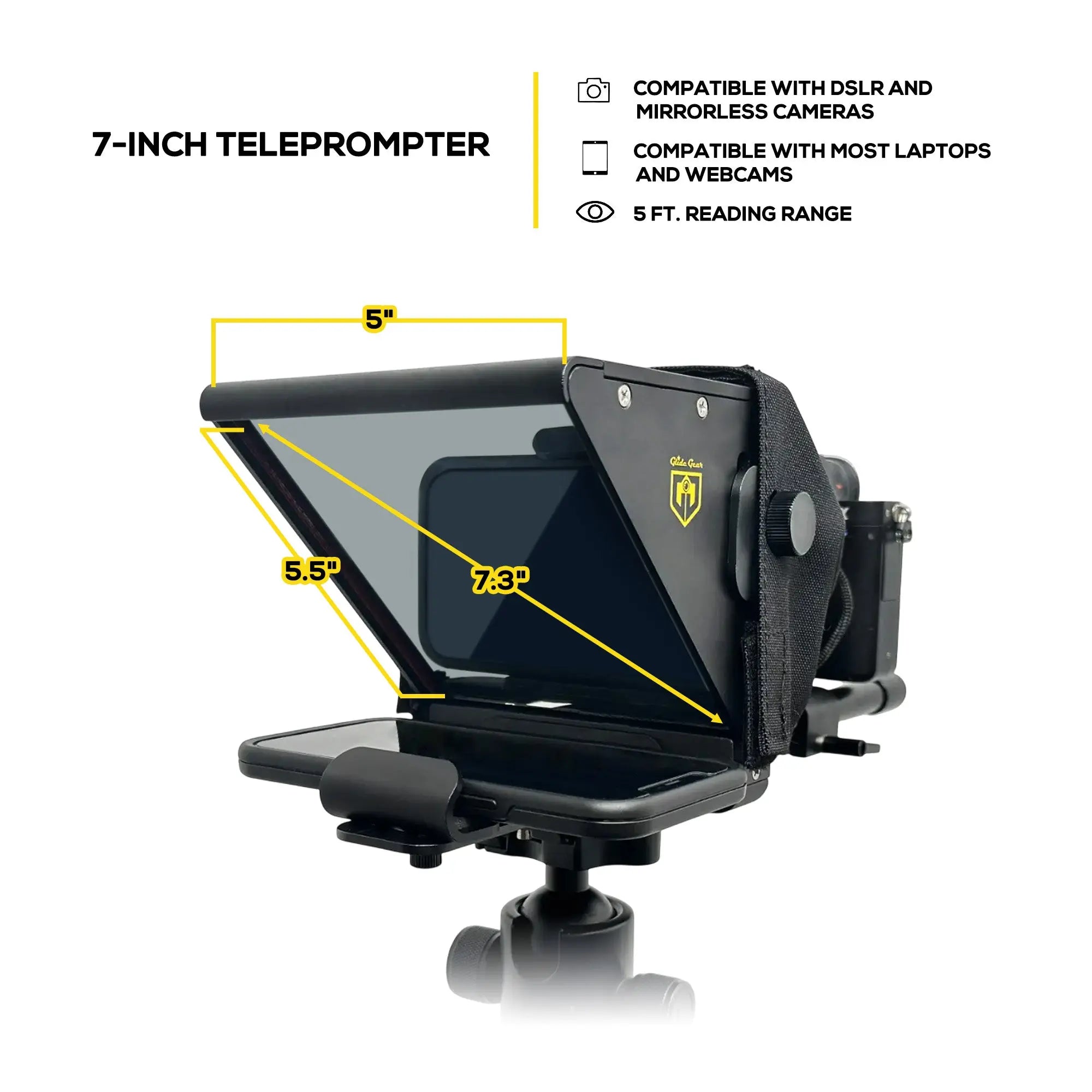 TMP 75 Laptop Smartphone Prompt/DSLR Teleprompter Glide Gear