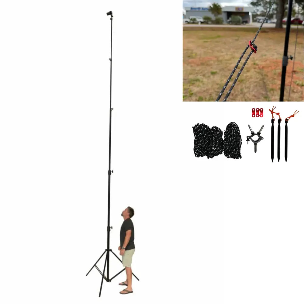 Sky High 20’ Video Camera Sports Tripod Stand w/ Stabilization Kit Glide Gear