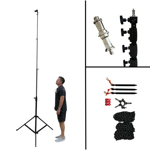 TST 12 - 12 Foot Tall Tripod Mast Stand w/ Stabilization Kit Glide Gear