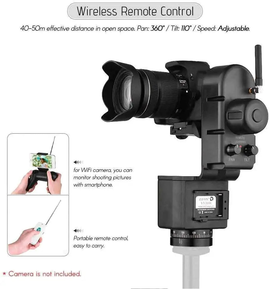 Motorized Pan Tilt Head With Wireless Remote