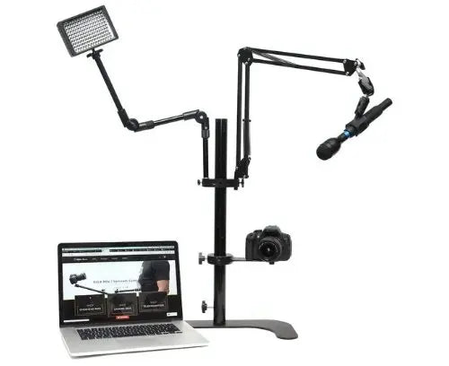 Glide Gear DST 100 Studio Zoom Podcast Live Streaming Meeting Desktop Multi Mount Stand Glide Gear