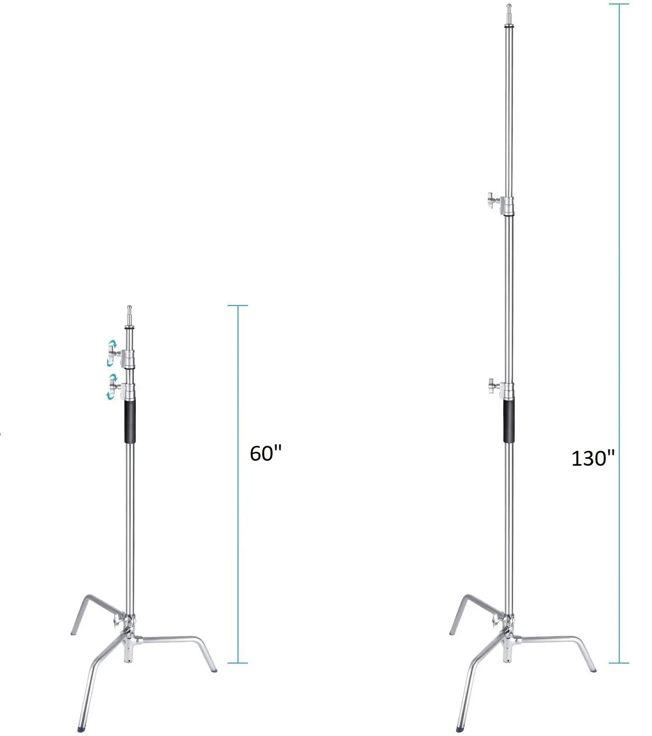 Glide Gear Professional Heavy-Duty Metal Adjustable C-Stand 4.75 to 10.5 Ft